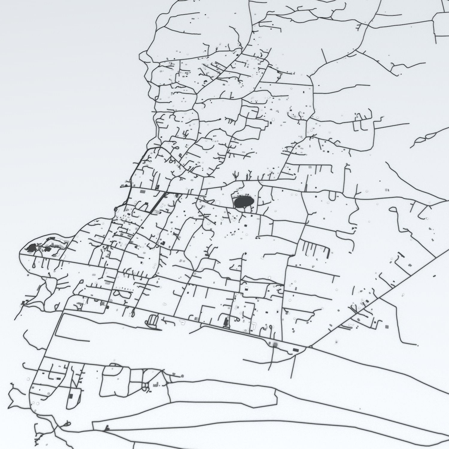 Easter Island Road Network and Buildings 3D model_8