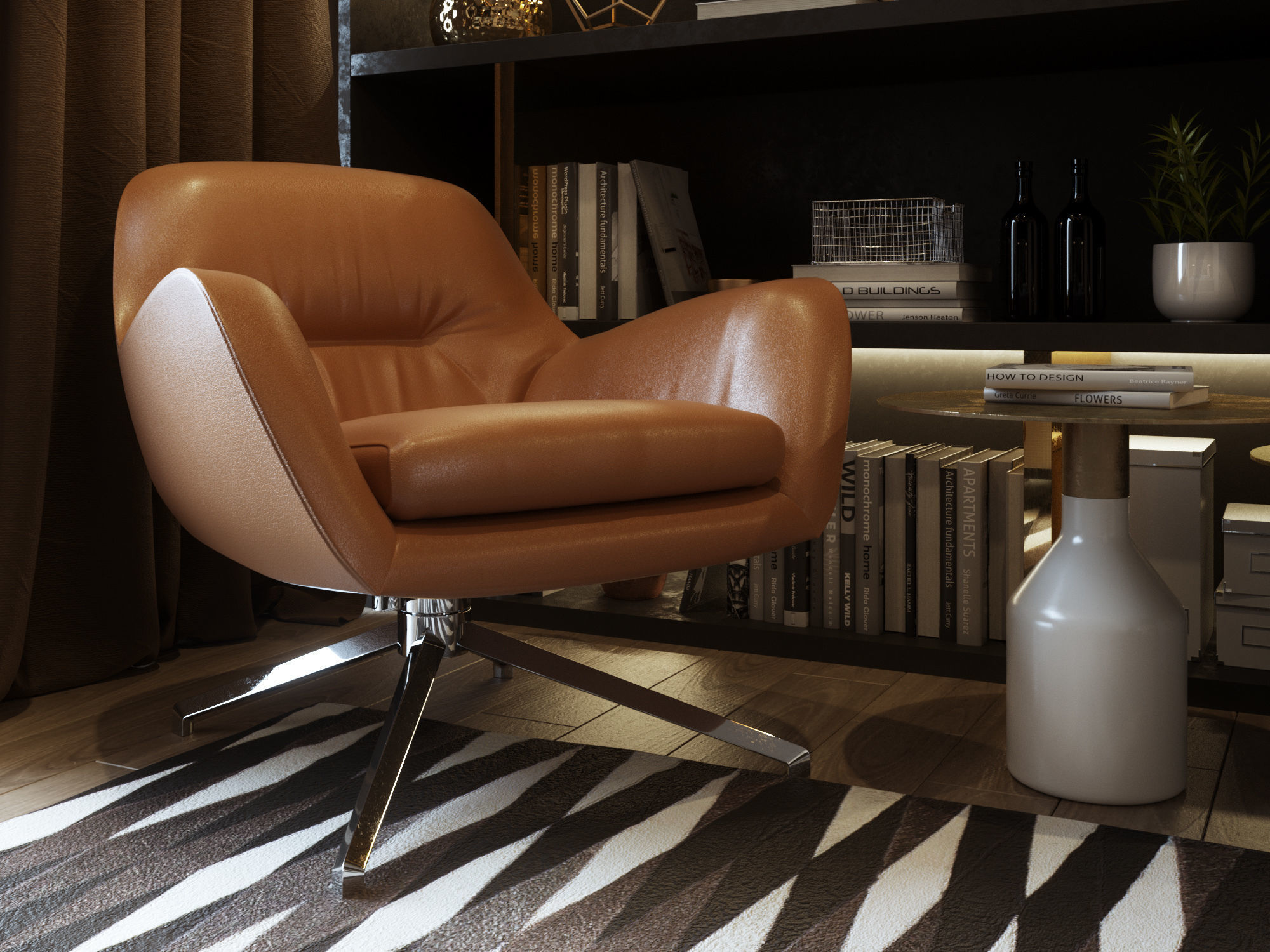 Bedroom Interior Scene for Cinema 4D and Octane Render 3D model_5