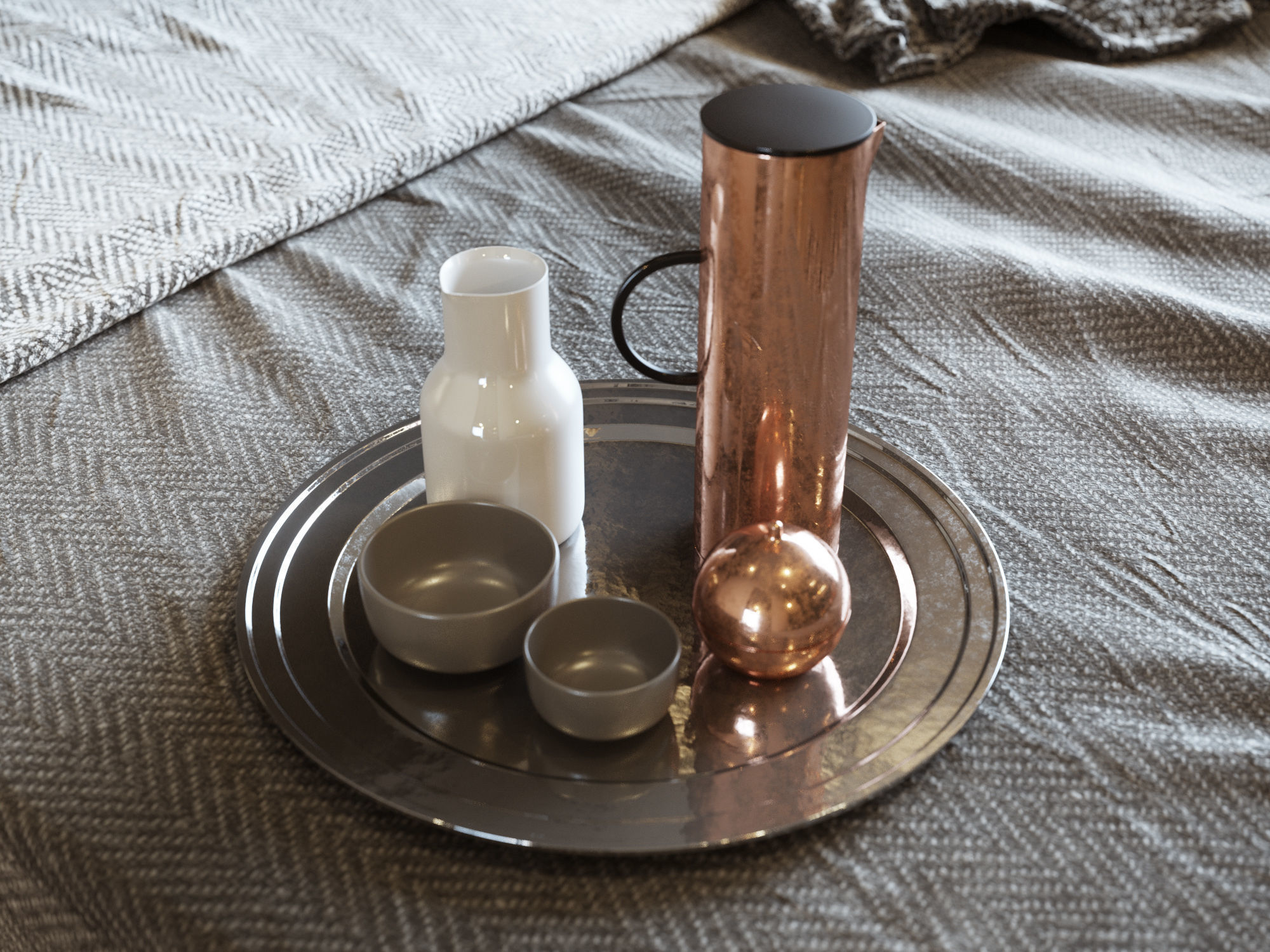 Bedroom Interior Scene for Cinema 4D and Octane Render 3D model_6