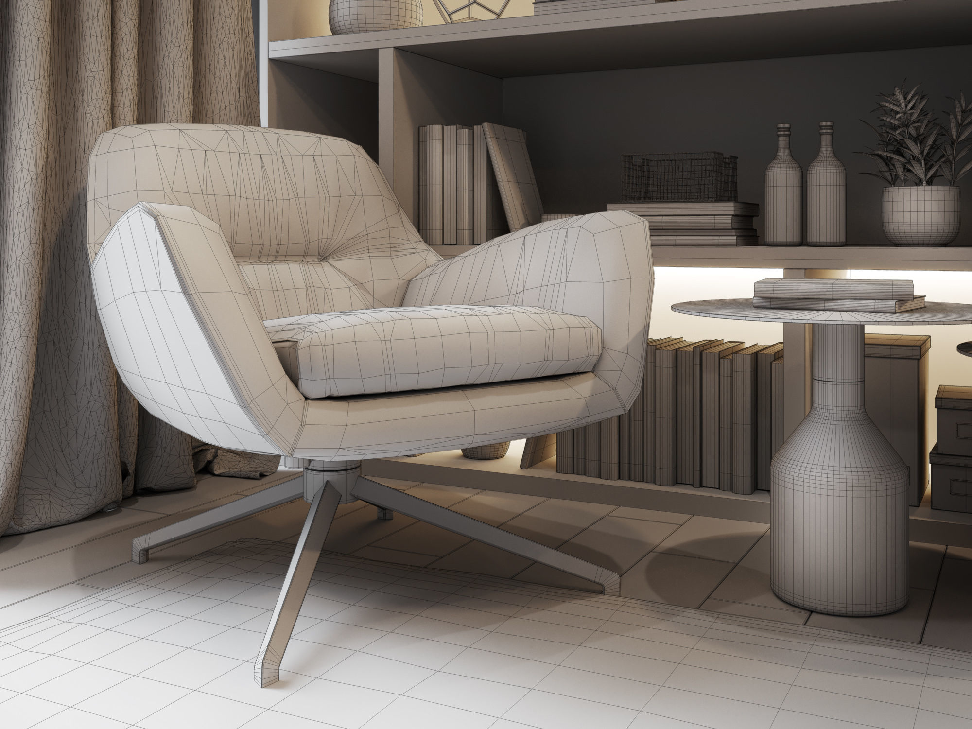 Bedroom Interior Scene for Cinema 4D and Octane Render 3D model_12