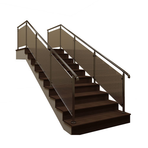 Staircase with fence 3D model