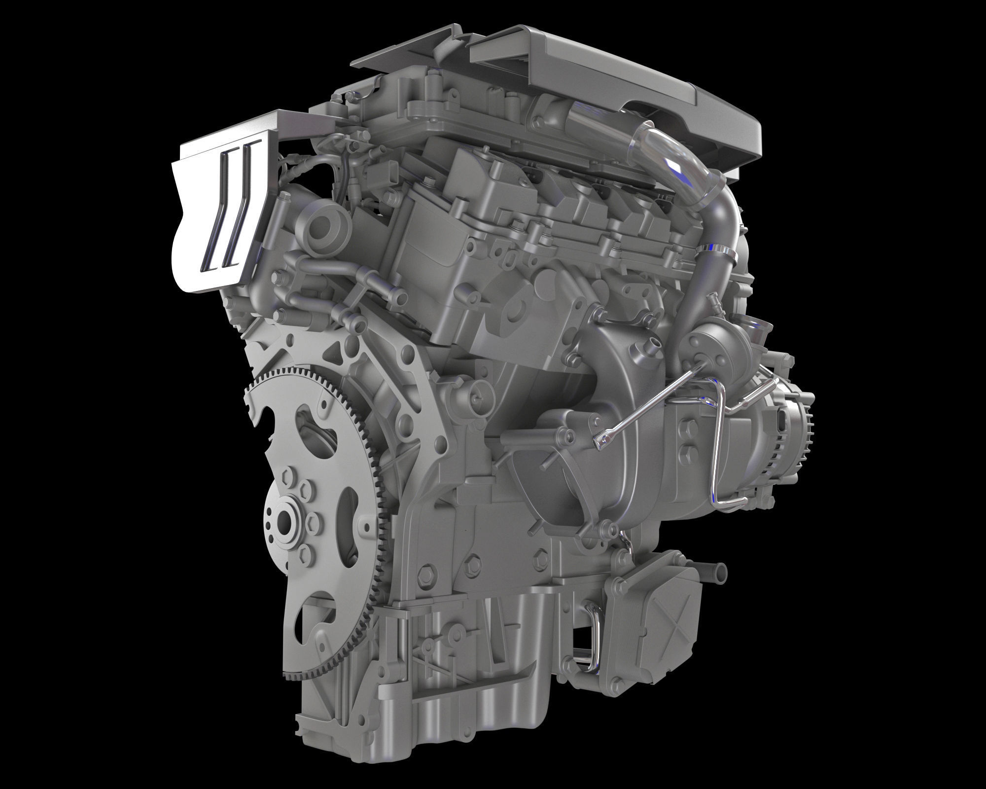 Animation Sectioned V6 Engine Ignition 3D model_20