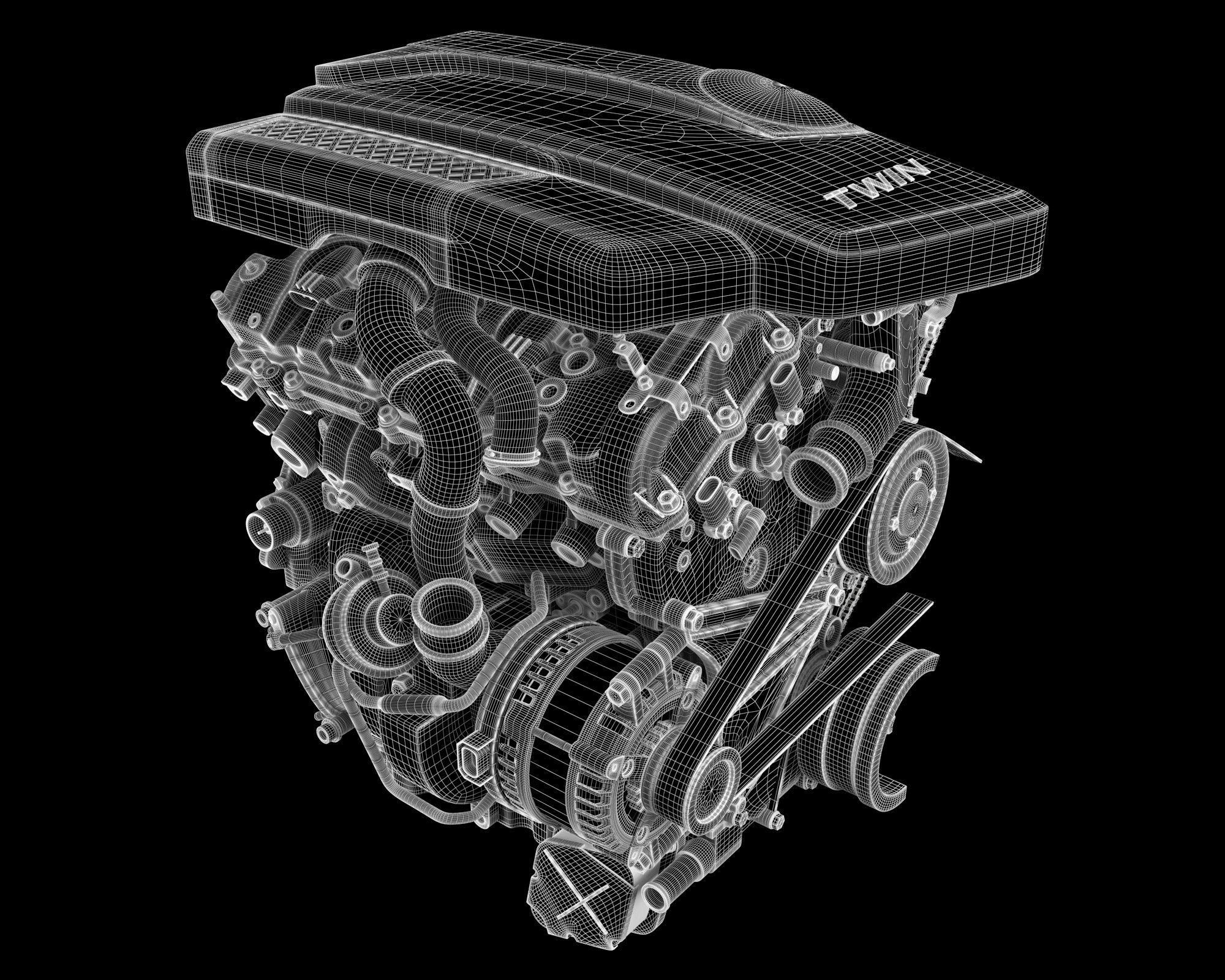 Animation Sectioned V6 Engine Ignition 3D model_29