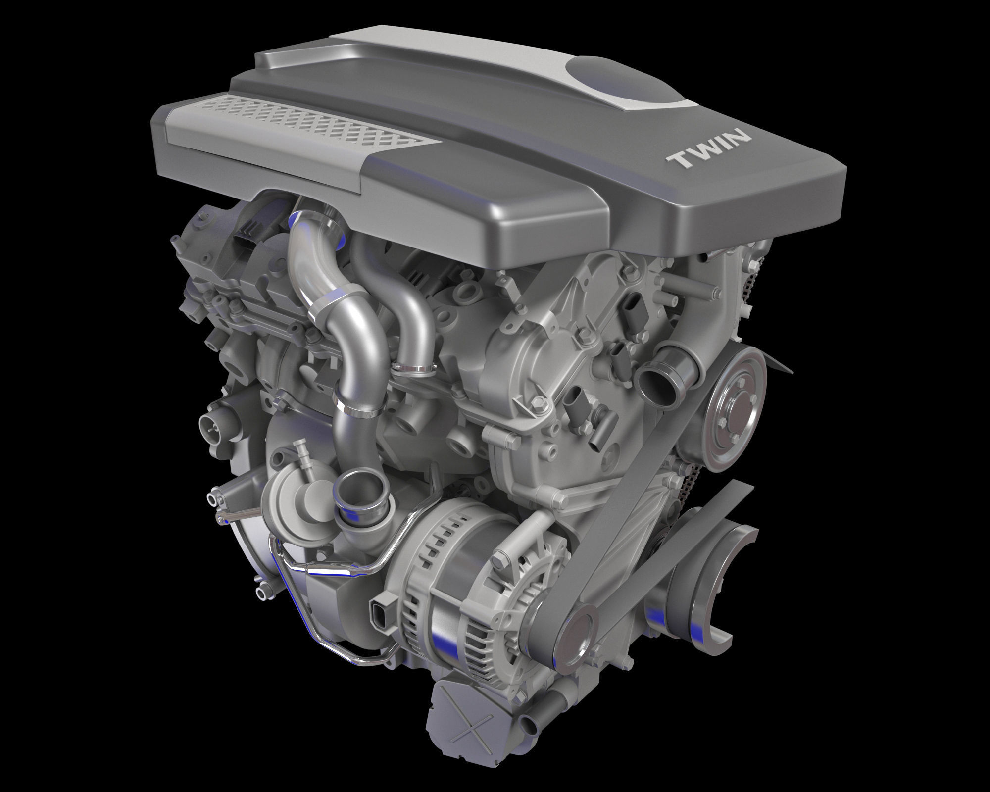Animation Sectioned V6 Engine Ignition 3D model_19