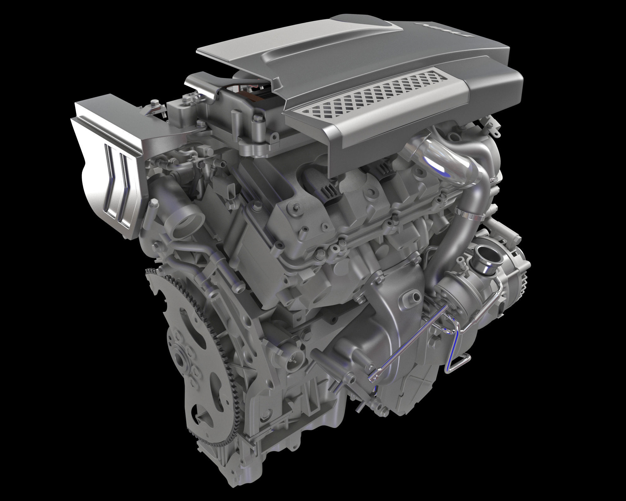 Animation Sectioned V6 Engine Ignition 3D model_21