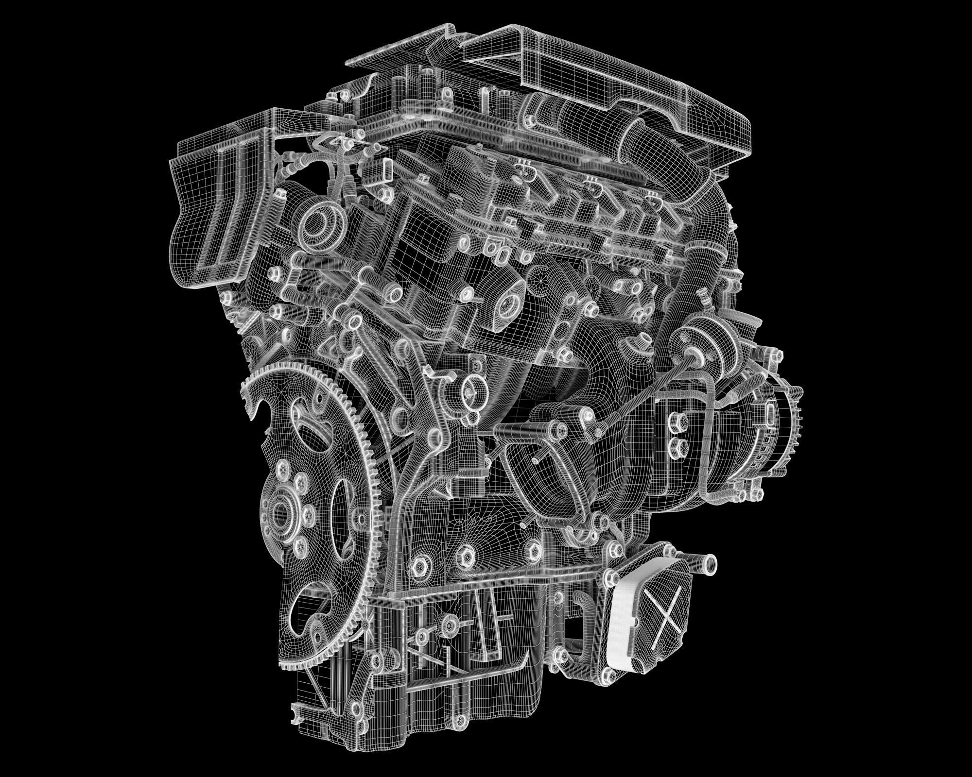 Animation Sectioned V6 Engine Ignition 3D model_28
