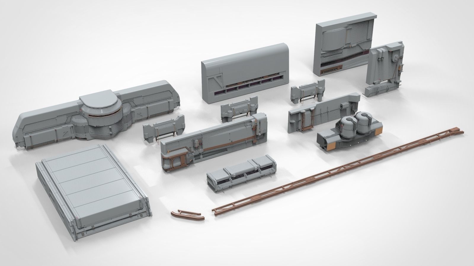 sci-fi Architecture kitbash 22 3D model_2