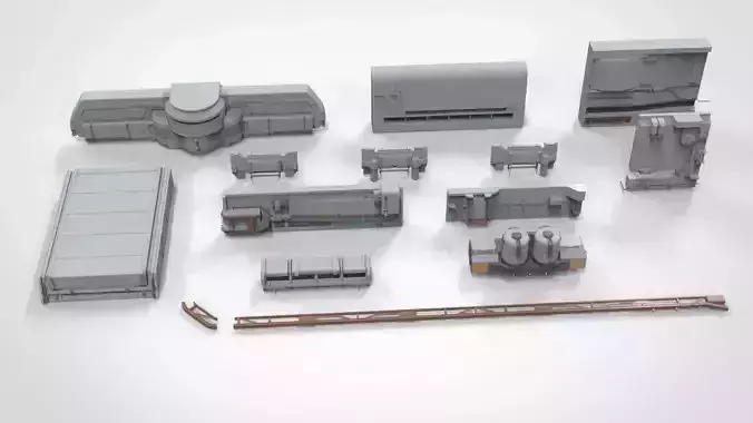 sci-fi Architecture kitbash 22 3D model