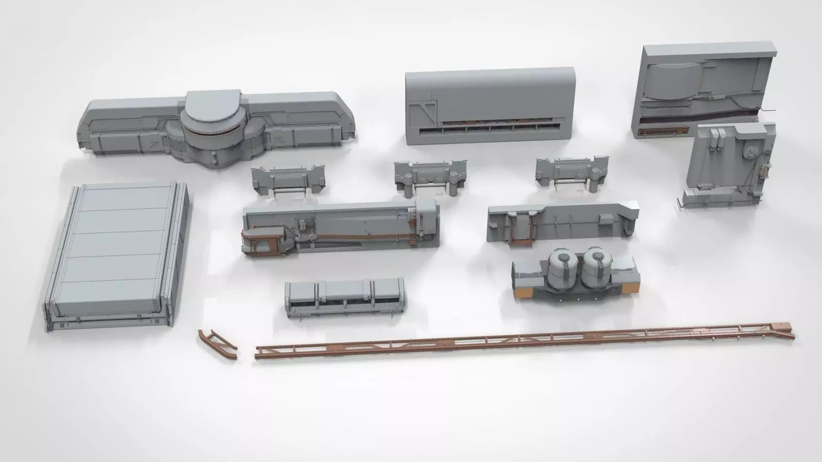 sci-fi Architecture kitbash 22 3D model_0