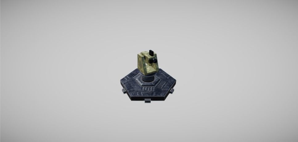 Modern Unmanned Turrets Low-poly 3D model_2