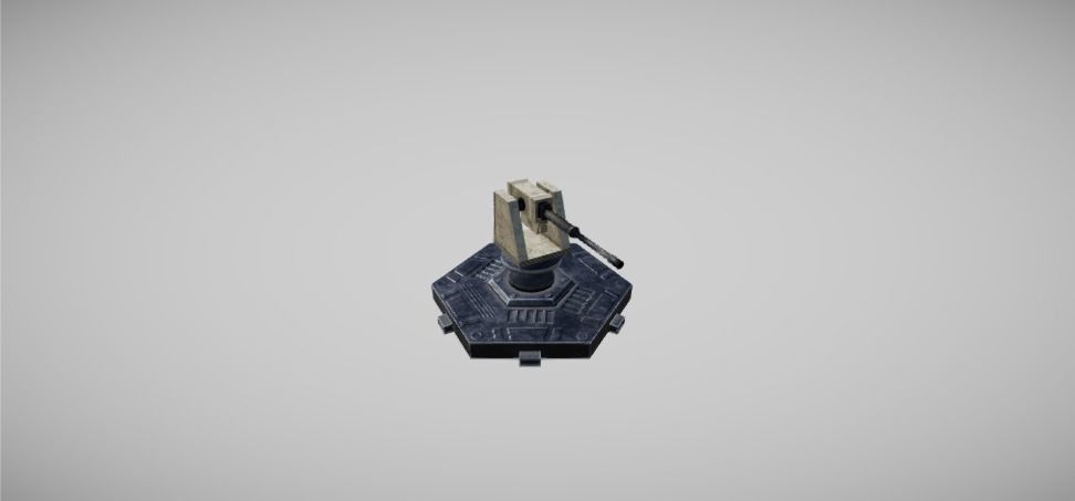 Modern Unmanned Turrets Low-poly 3D model_6
