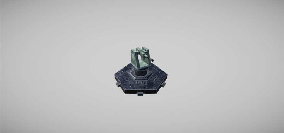 Modern Unmanned Turrets Low-poly 3D model_9