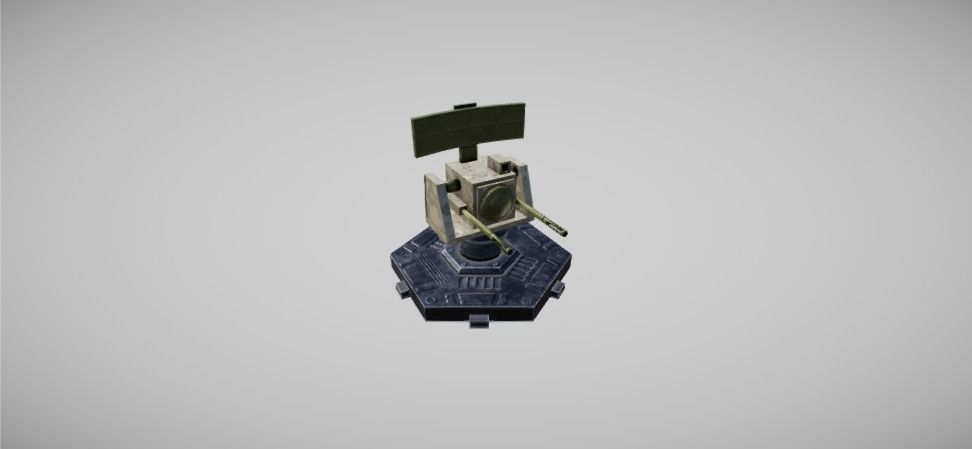 Modern Unmanned Turrets Low-poly 3D model_10