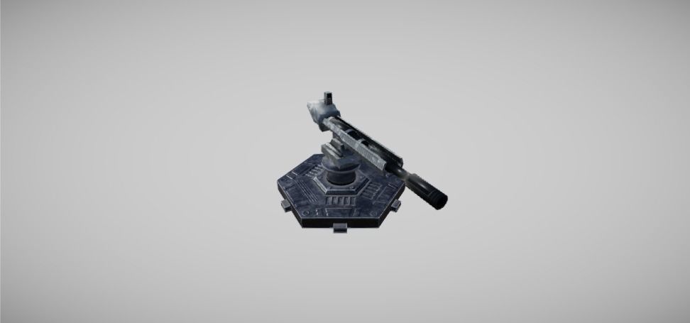 Modern Unmanned Turrets Low-poly 3D model_1