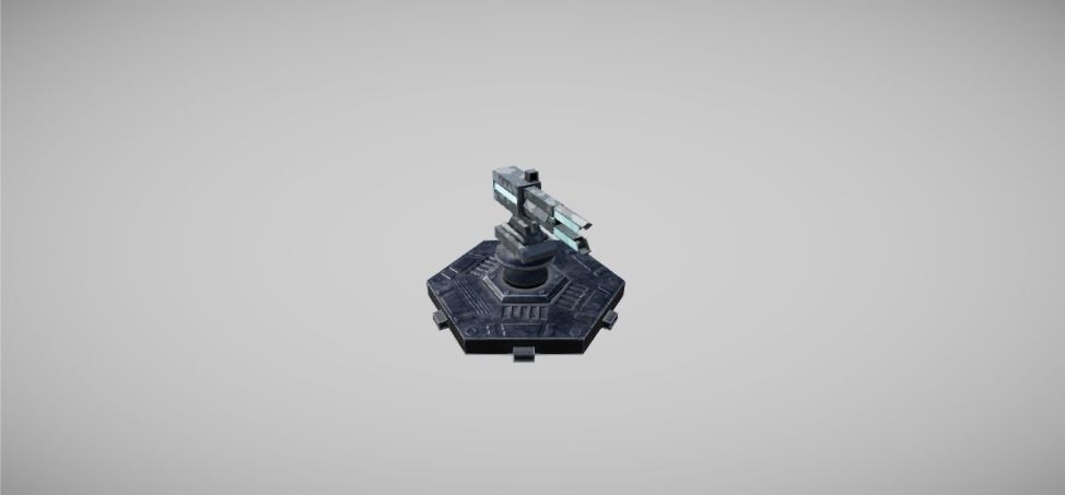 Modern Unmanned Turrets Low-poly 3D model_3