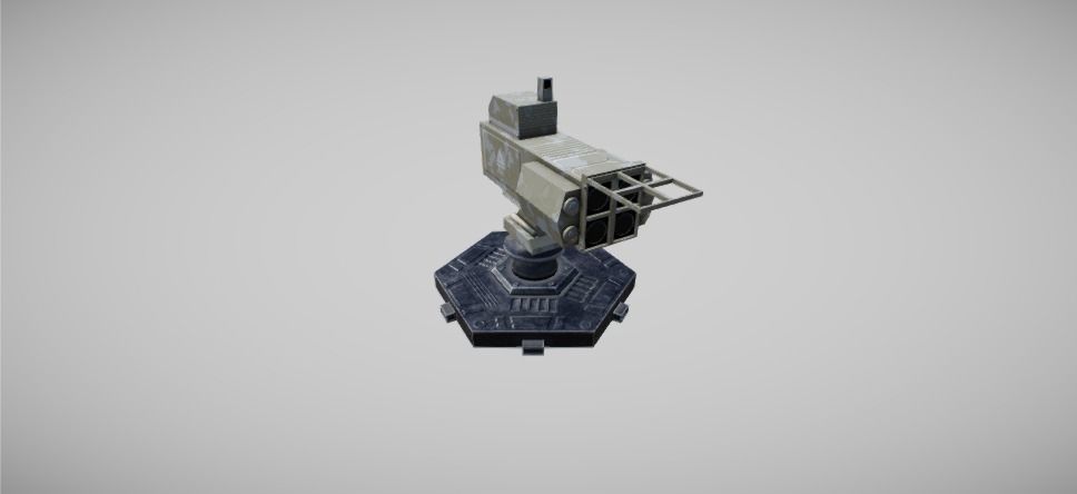 Modern Unmanned Turrets Low-poly 3D model_4