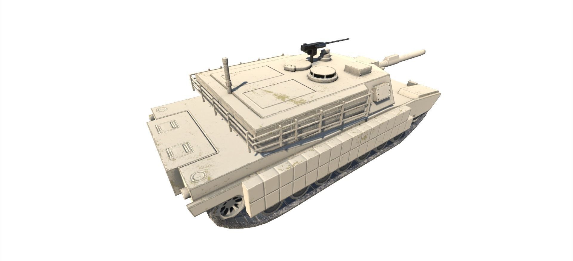 Low Poly M1 Abrams Low-poly 3D model_8