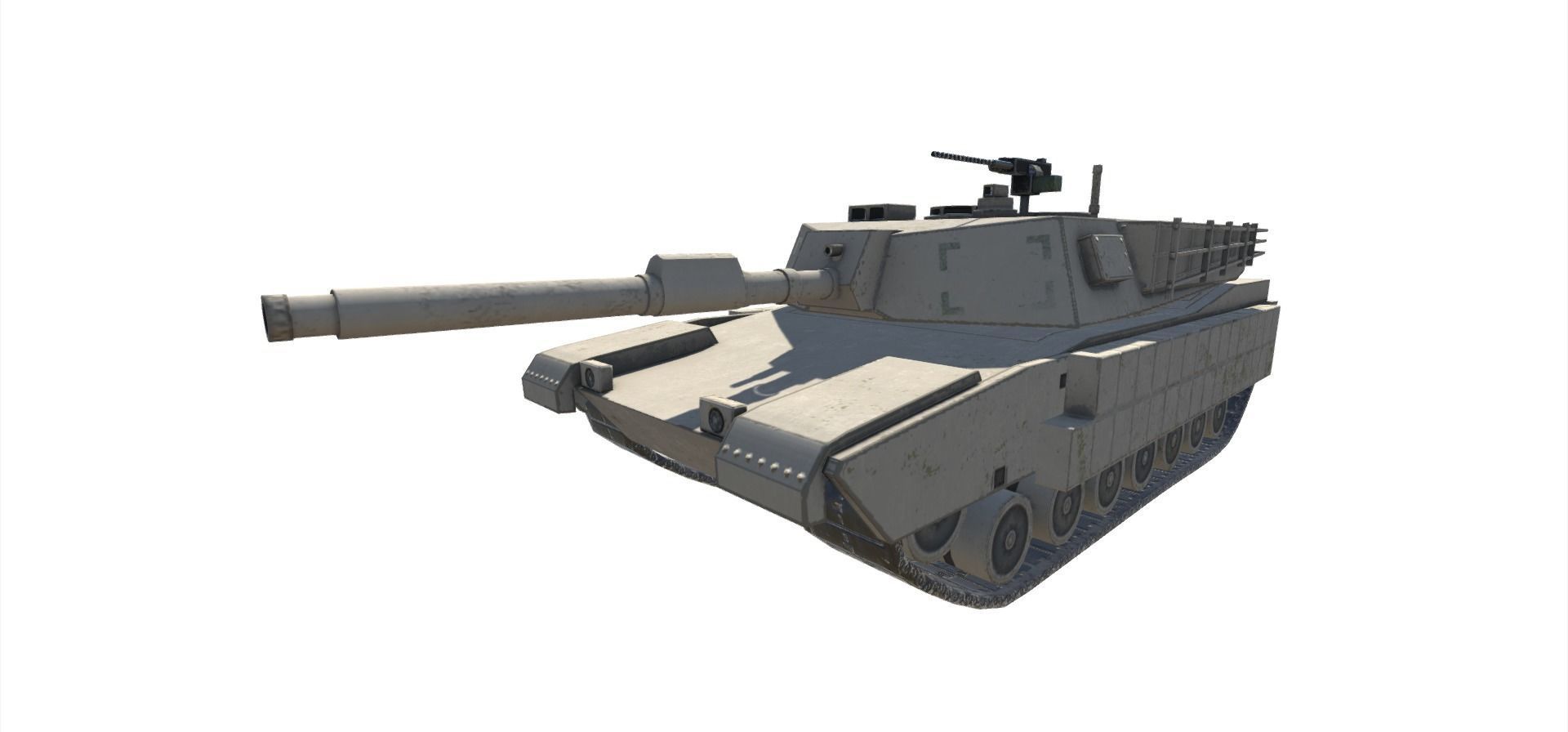 Low Poly M1 Abrams Low-poly 3D model_10