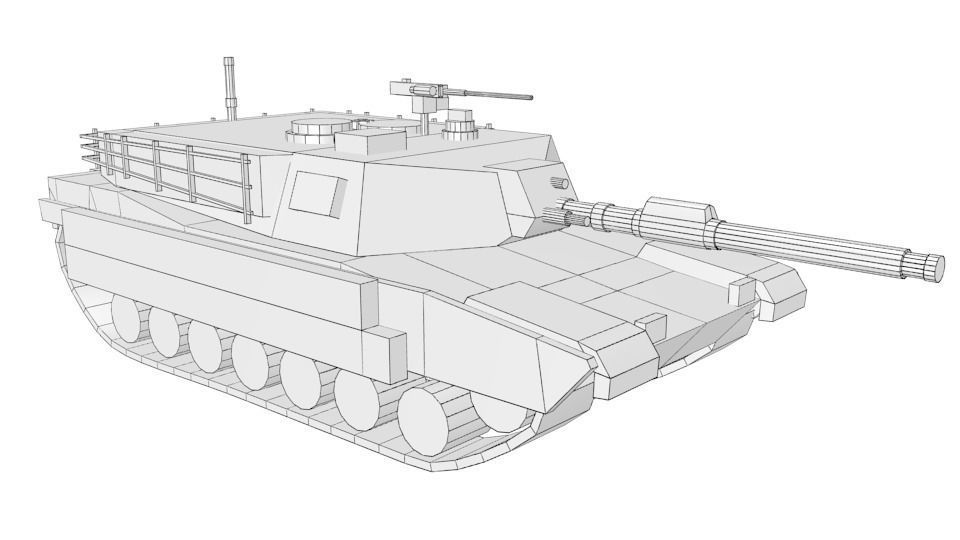 Low Poly M1 Abrams Low-poly 3D model_18