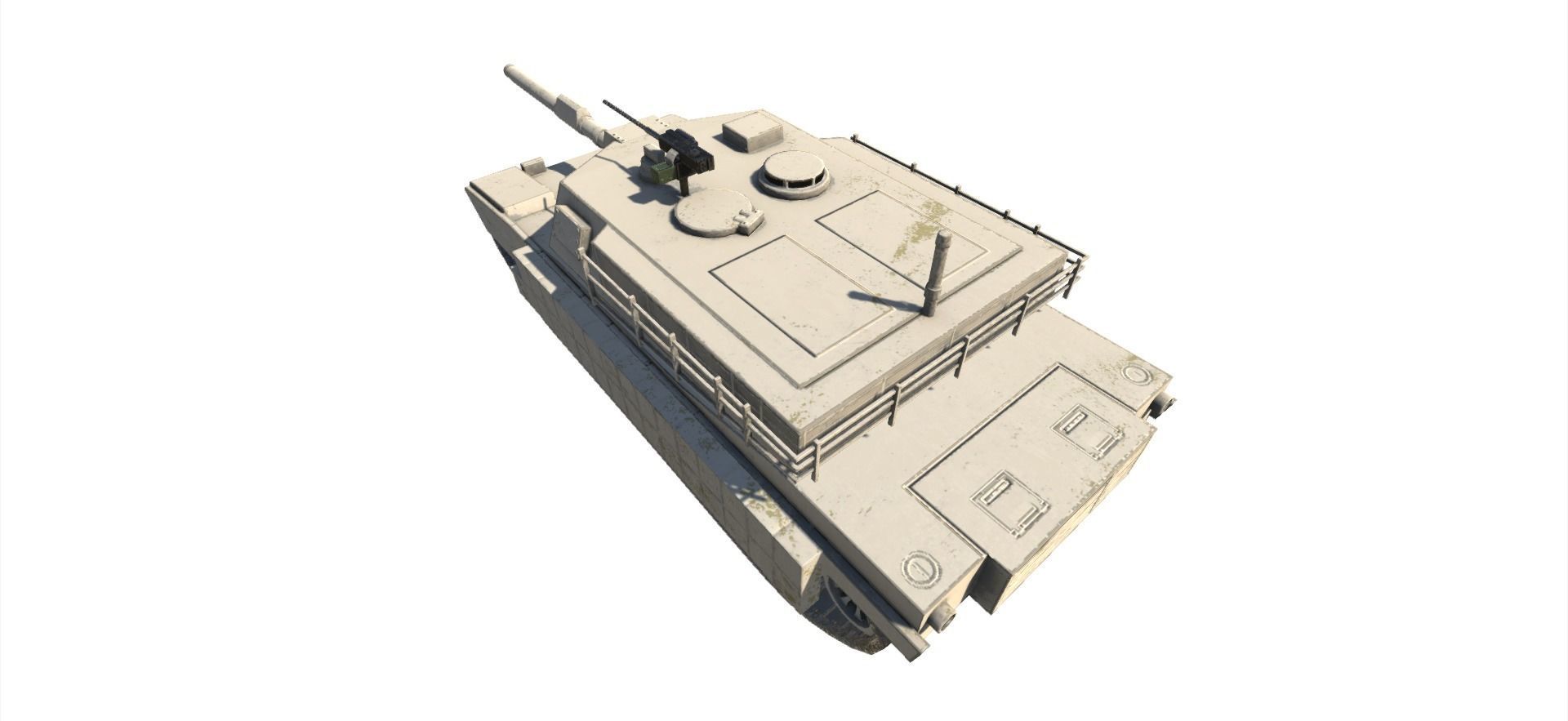 Low Poly M1 Abrams Low-poly 3D model_9