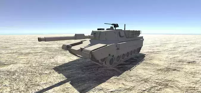 Low Poly M1 Abrams Low-poly 3D model