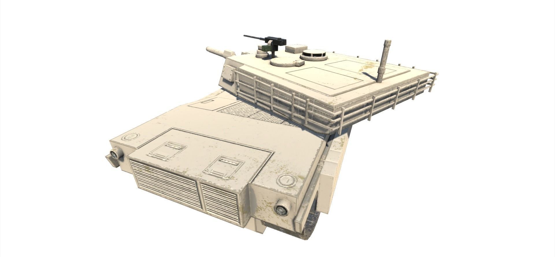 Low Poly M1 Abrams Low-poly 3D model_12