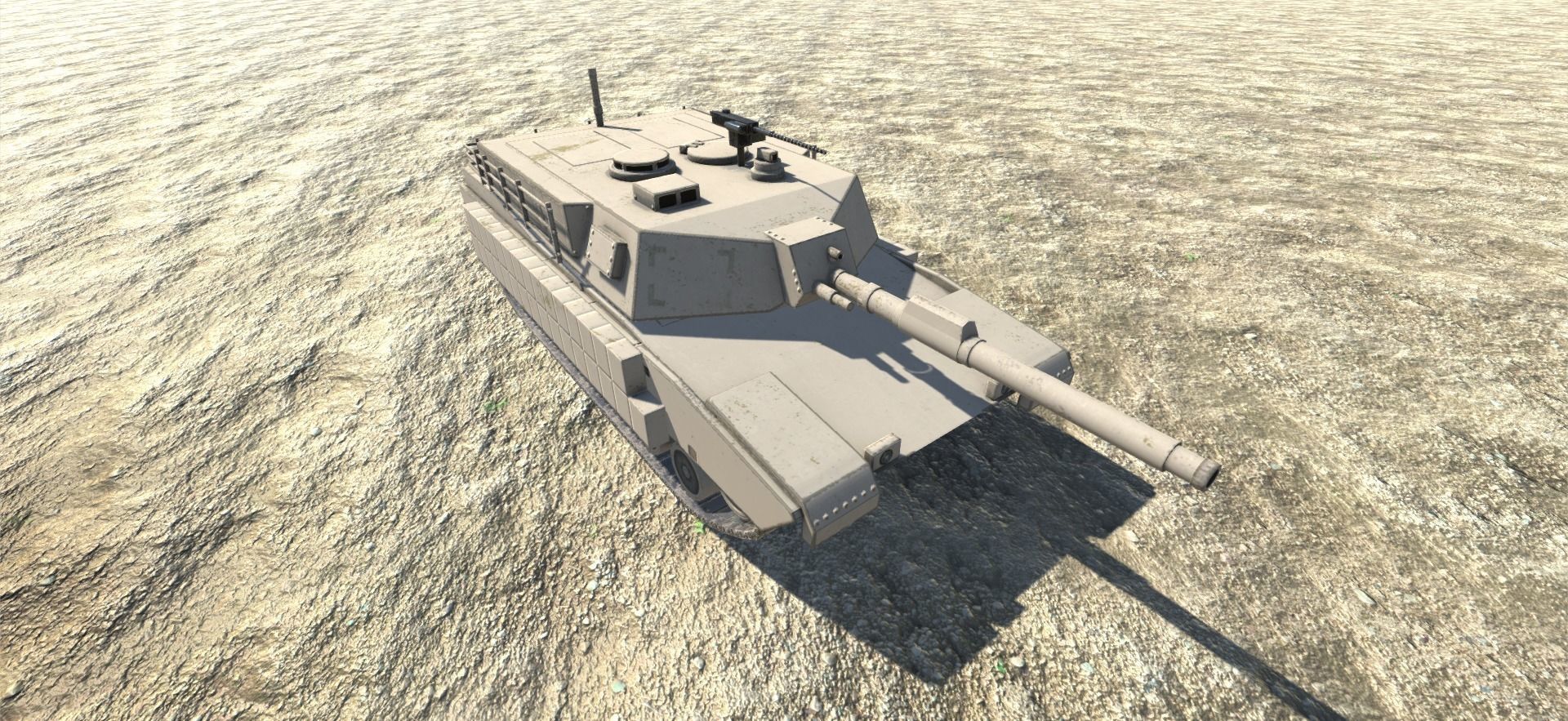 Low Poly M1 Abrams Low-poly 3D model_2