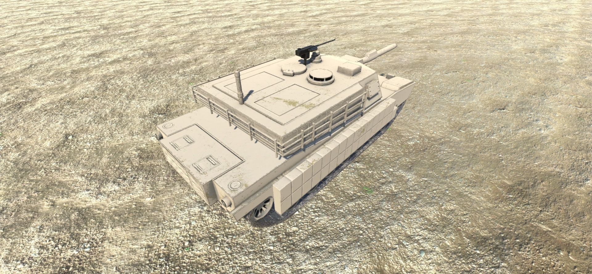 Low Poly M1 Abrams Low-poly 3D model_4
