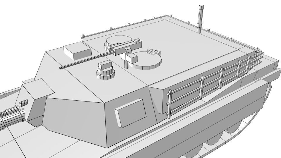 Low Poly M1 Abrams Low-poly 3D model_20