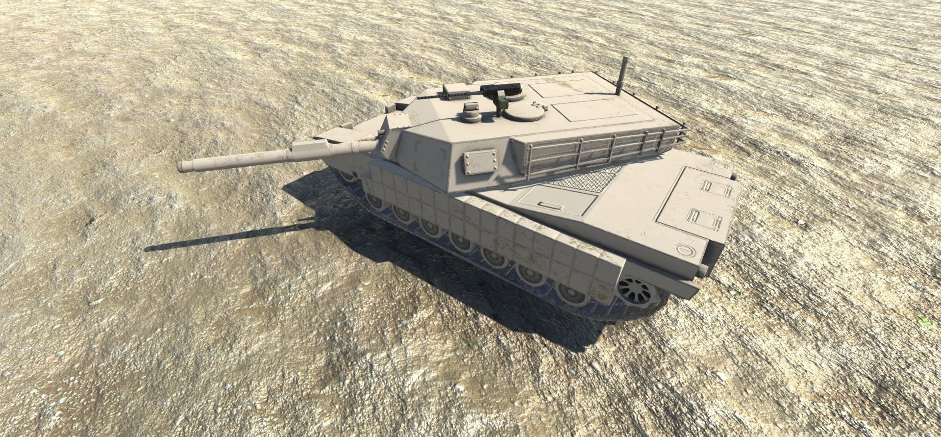 Low Poly M1 Abrams Low-poly 3D model_5