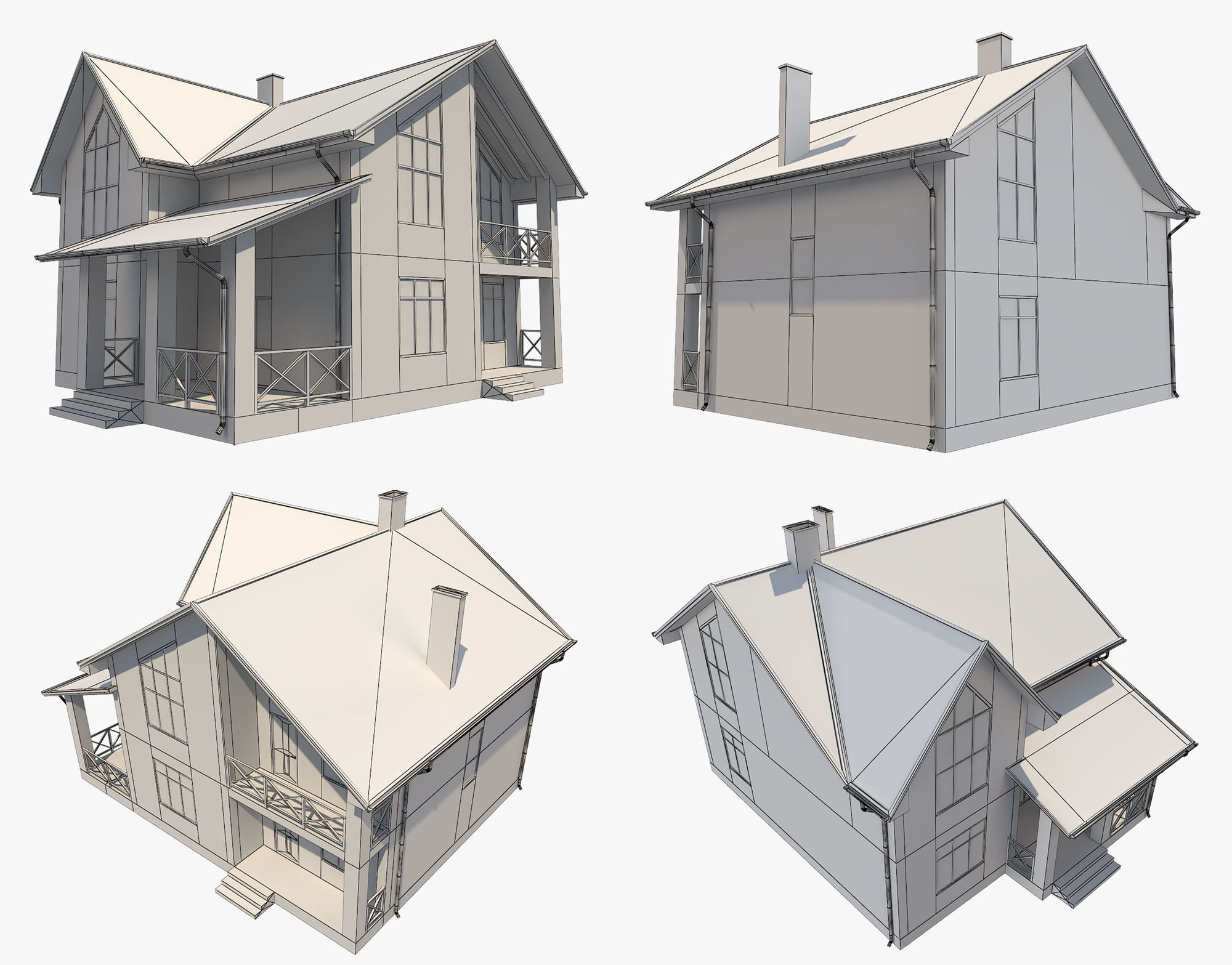 House With Interior Set 1 3D model_8