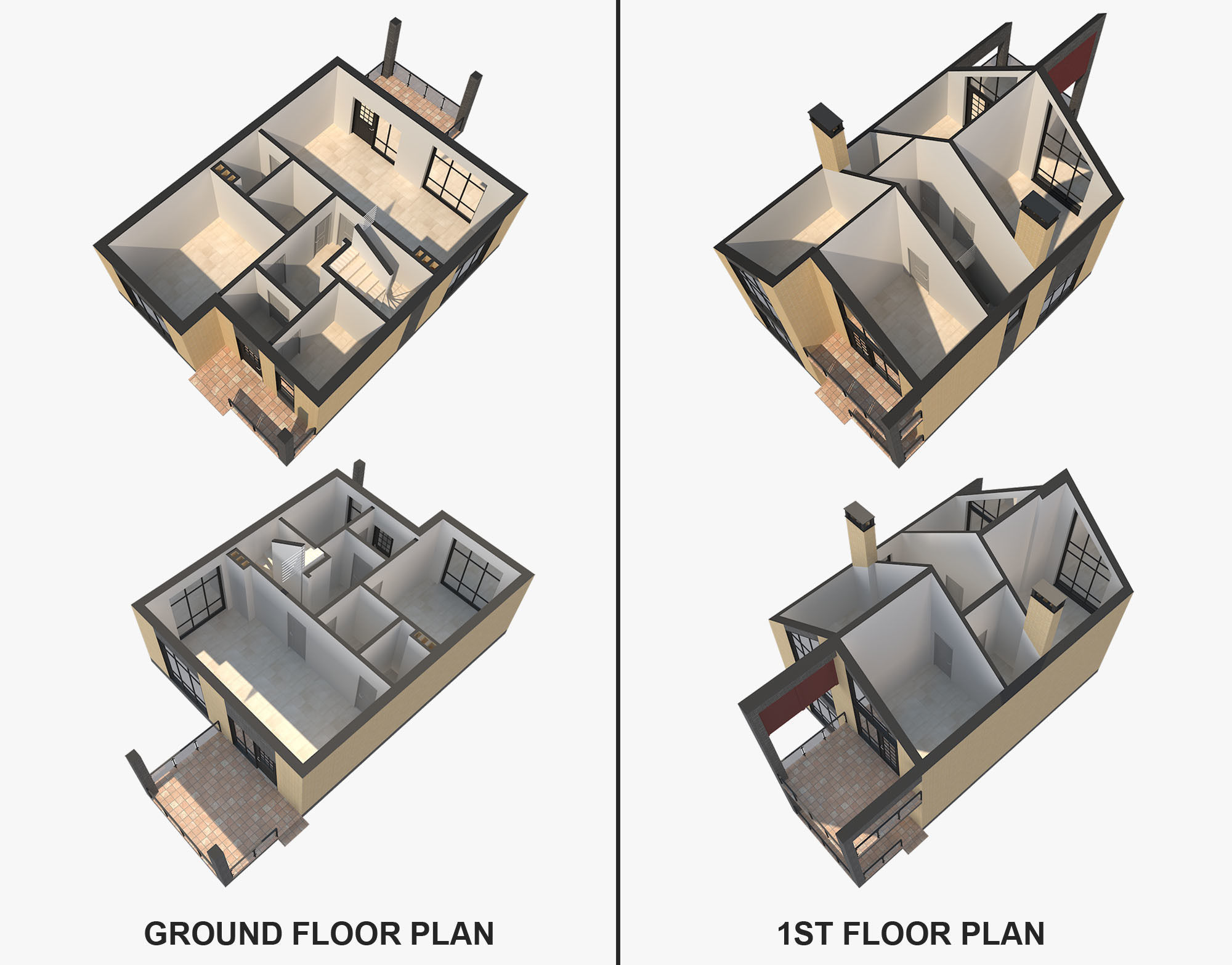 House With Interior Set 1 3D model_14