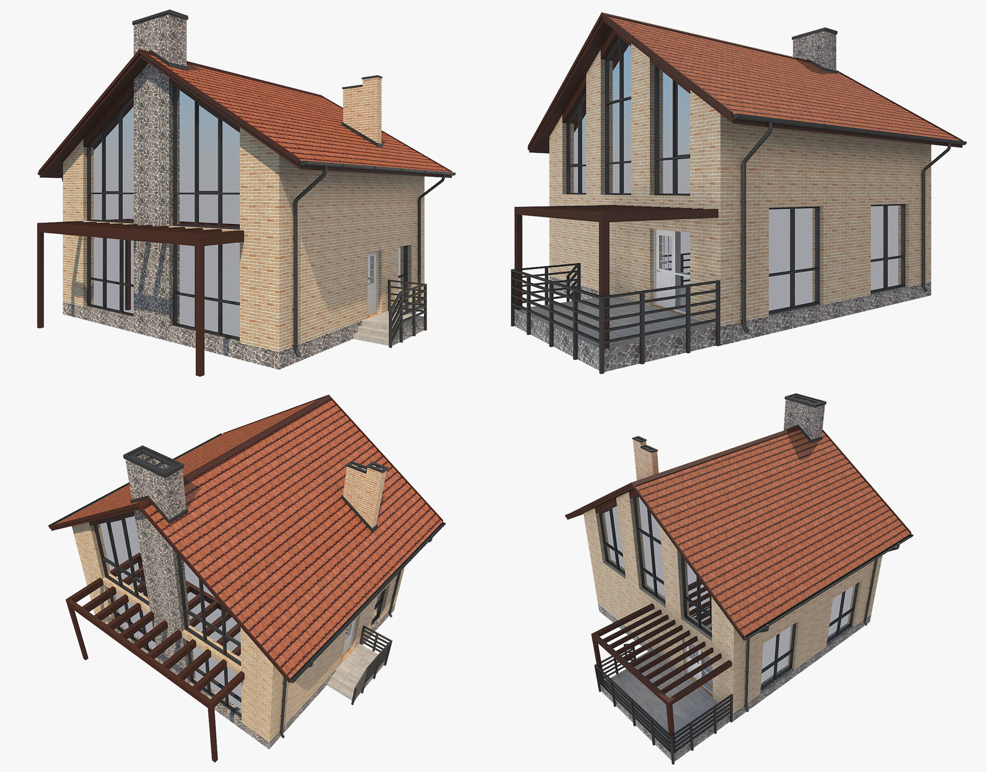 House With Interior Set 1 3D model_2