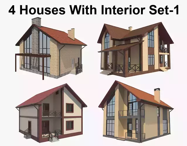 House With Interior Set 1