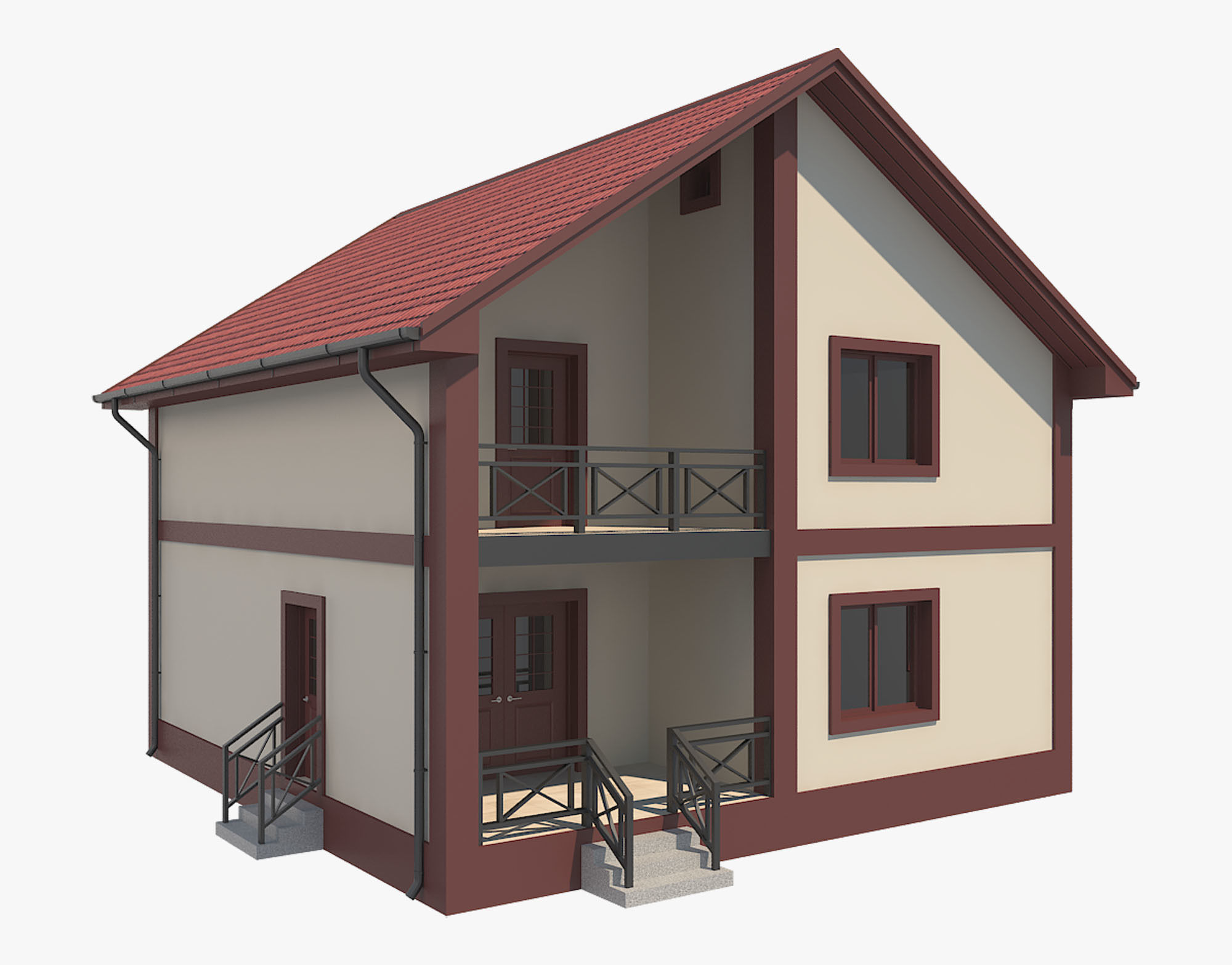 House With Interior Set 1 3D model_16