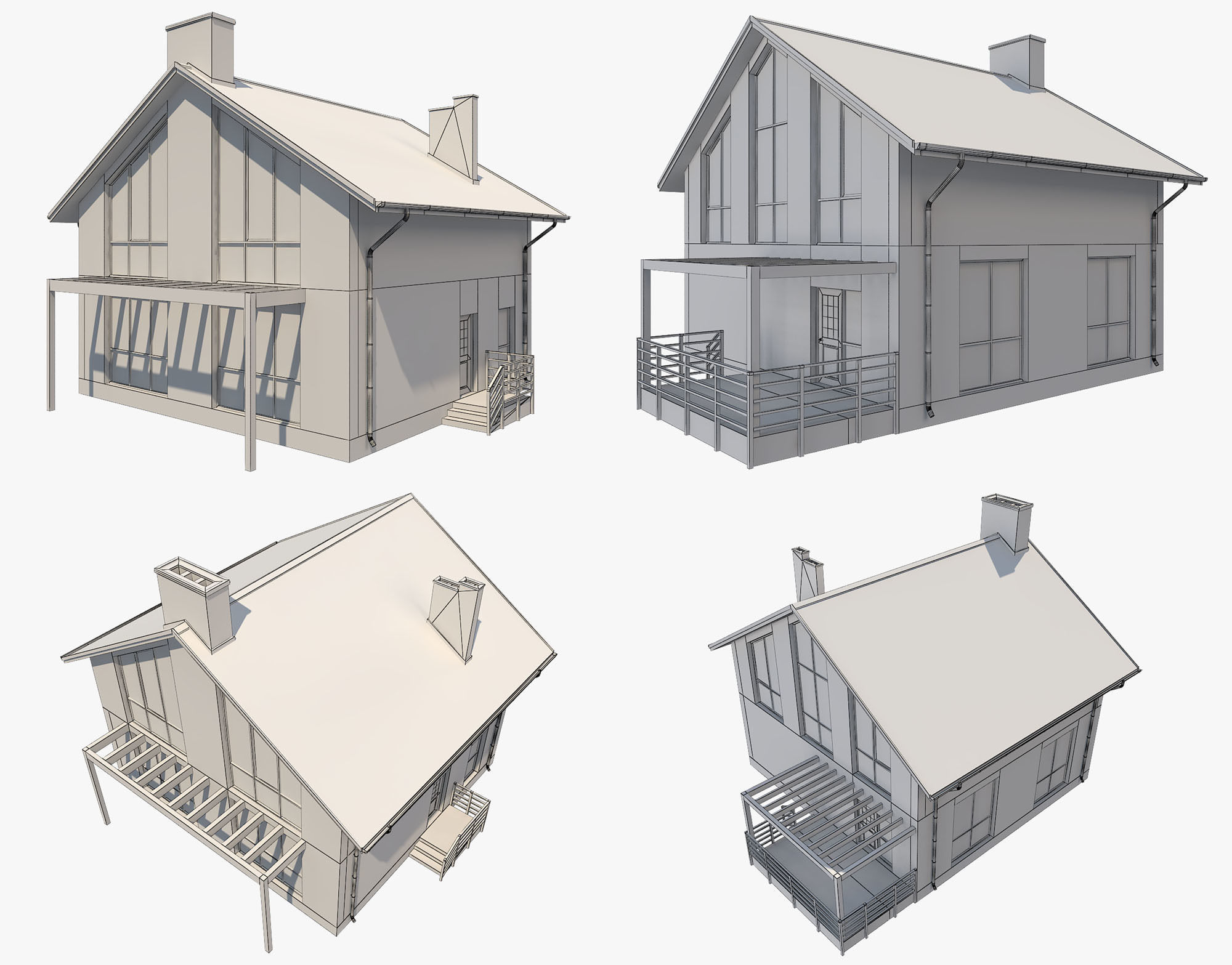 House With Interior Set 1 3D model_3