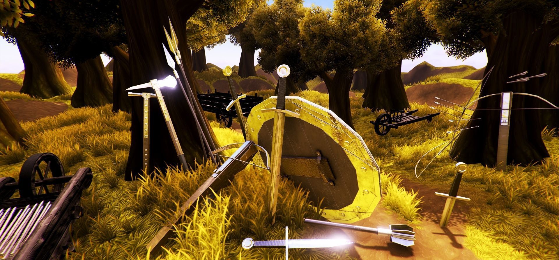 Low Poly Medieval Weapons Low-poly 3D model_1