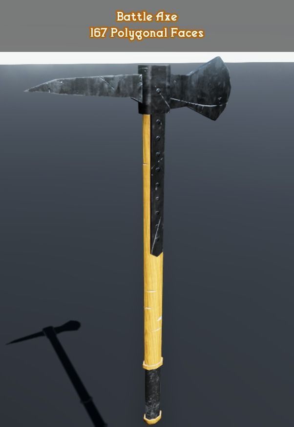 Low Poly Medieval Weapons Low-poly 3D model_10