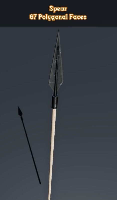 Low Poly Medieval Weapons Low-poly 3D model_13