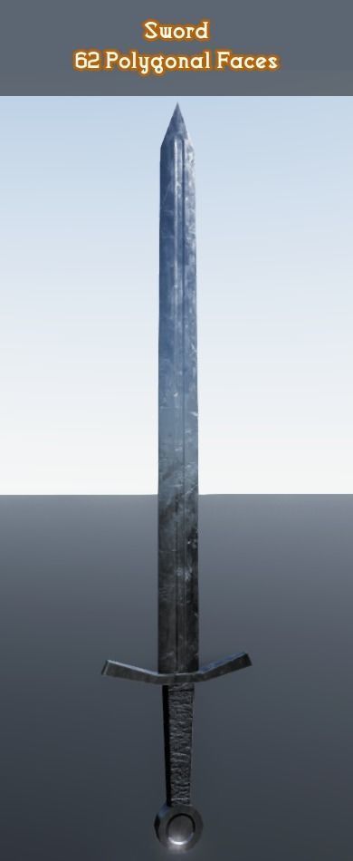 Low Poly Medieval Weapons Low-poly 3D model_14