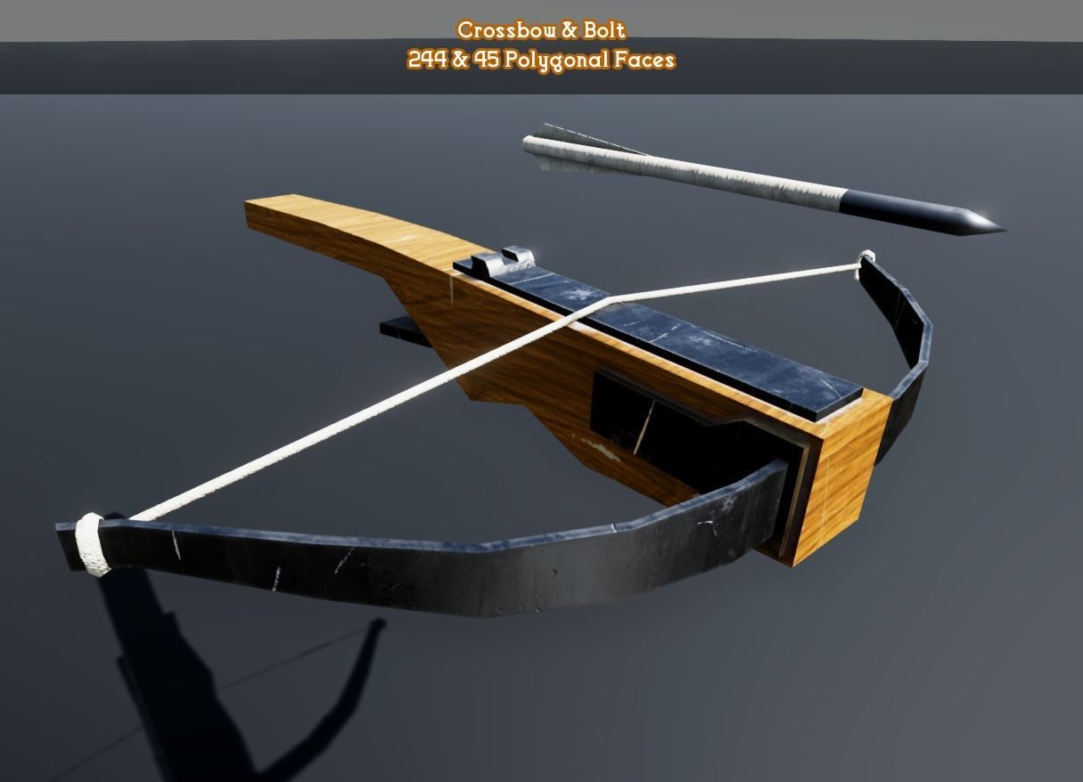 Low Poly Medieval Weapons Low-poly 3D model_5