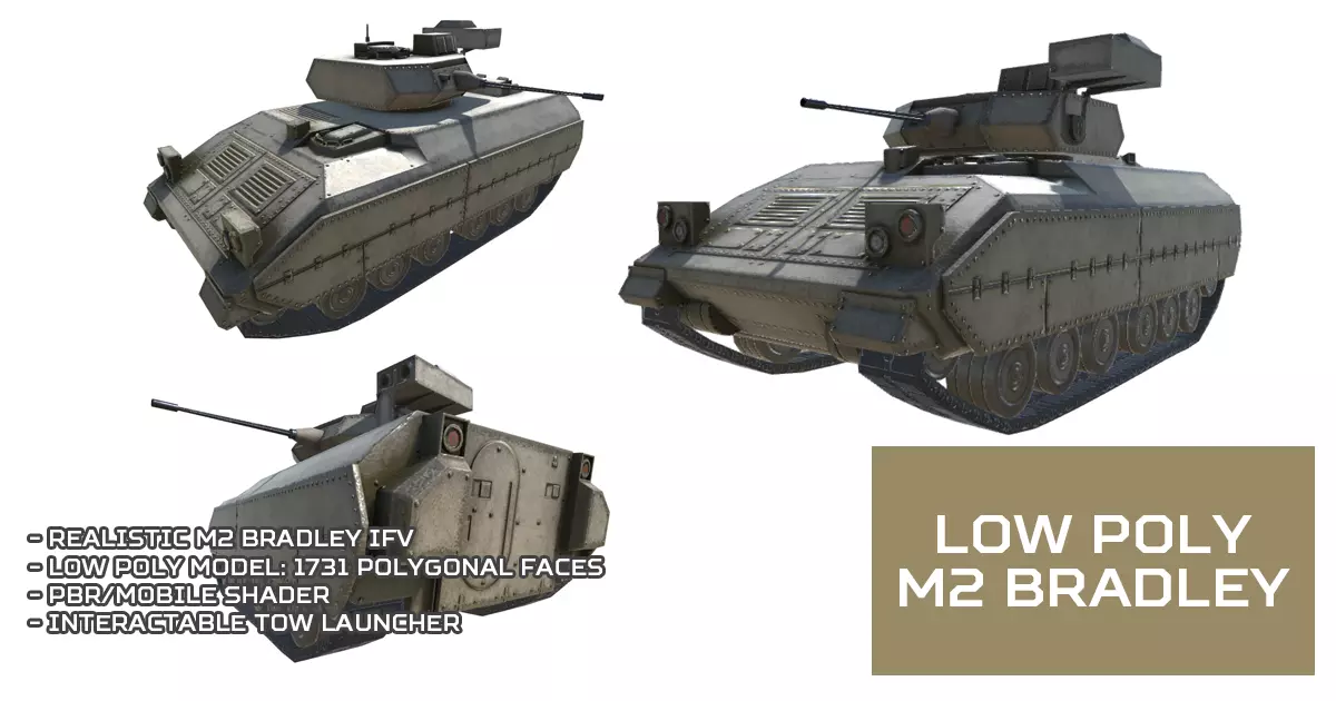 Low Poly M2 Bradley Low-poly 3D model
