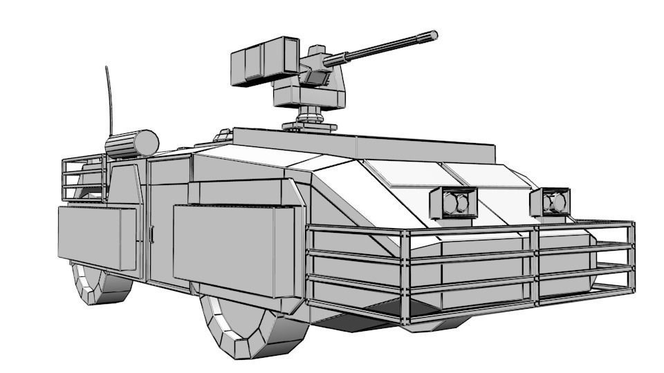 Low Poly Scifi APC with RWS Low-poly 3D model_18