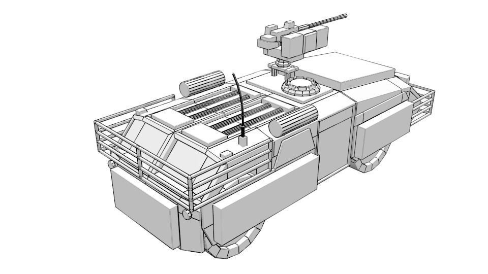 Low Poly Scifi APC with RWS Low-poly 3D model_20