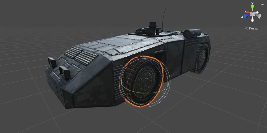 Low Poly Scifi APC with RWS Low-poly 3D model_12