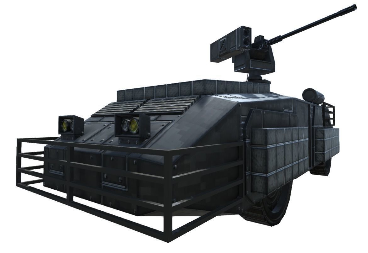 Low Poly Scifi APC with RWS Low-poly 3D model_11