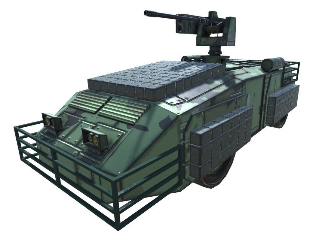 Low Poly Scifi APC with RWS Low-poly 3D model_9