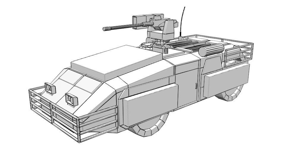Low Poly Scifi APC with RWS Low-poly 3D model_19