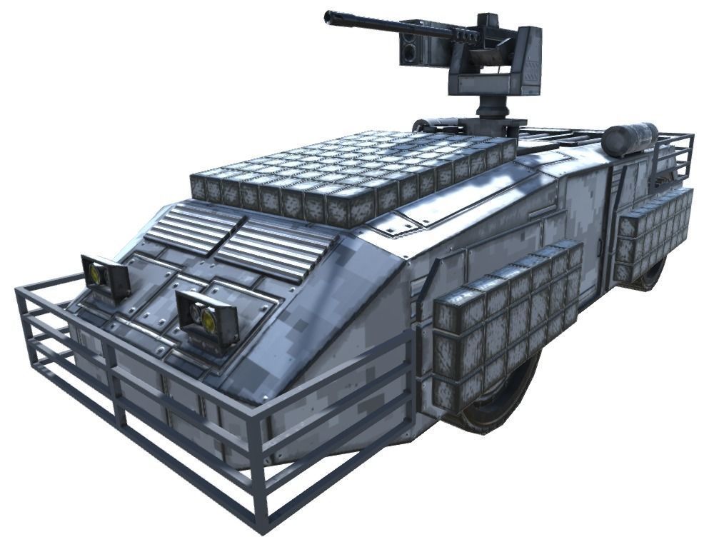 Low Poly Scifi APC with RWS Low-poly 3D model_15