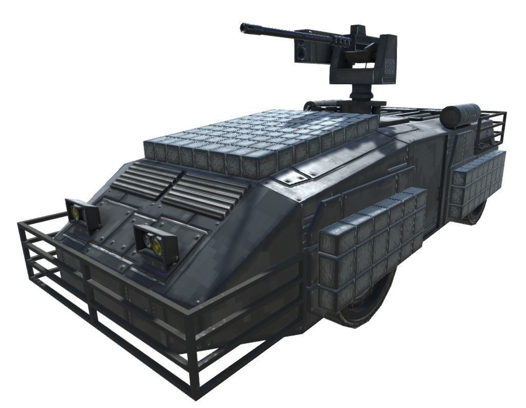Low Poly Scifi APC with RWS Low-poly 3D model_13
